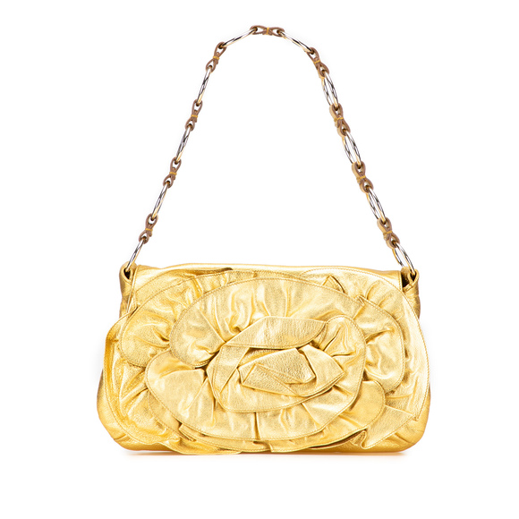 Pre-Loved Saint Laurent Metallic Leather Nadja Rose Shoulder Bag - Picture 1 of 10